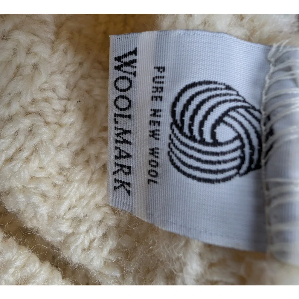 Carraig Donn Cable Knit Cardigan Womens XL Irish New Wool Rory Fisherman Vintage